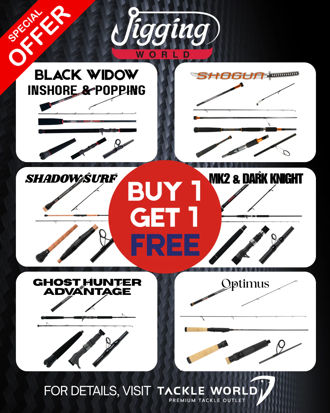 Jigging World Black Widow Casting Rods (Buy 1 Get 1) *Final Sale* - Image 6