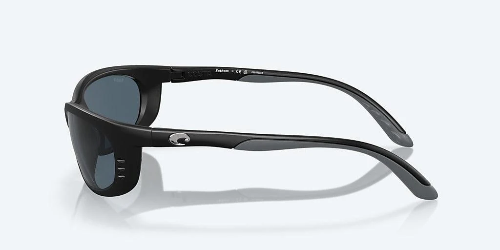 Costa Fathom Matte Black Frame With Gray Mirror Lens 580P Polarized Sunglasses - Image 3