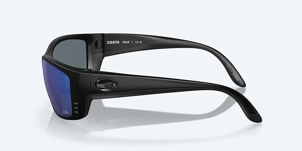 Costa Fisch Readers Matte Black Frame With Blue Mirror Lens 580P Polarized Sunglasses - Image 3