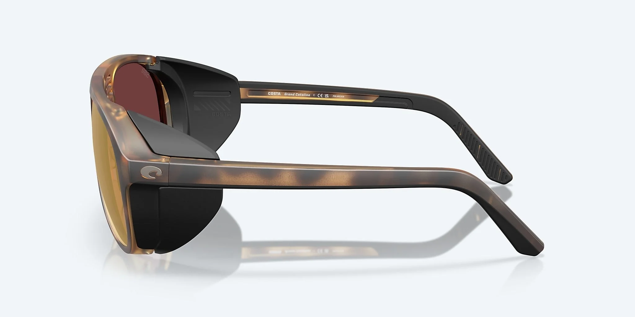 Costa Grand Catalina Matte Tortoise Frame with Gold Mirror Lens 580G Polarized Sunglasses - Image 3