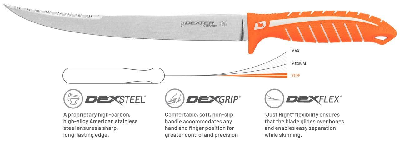 Dexter Dextreme 10" Dual Edge Stiff Fillet Knife with Sheath - Image 4