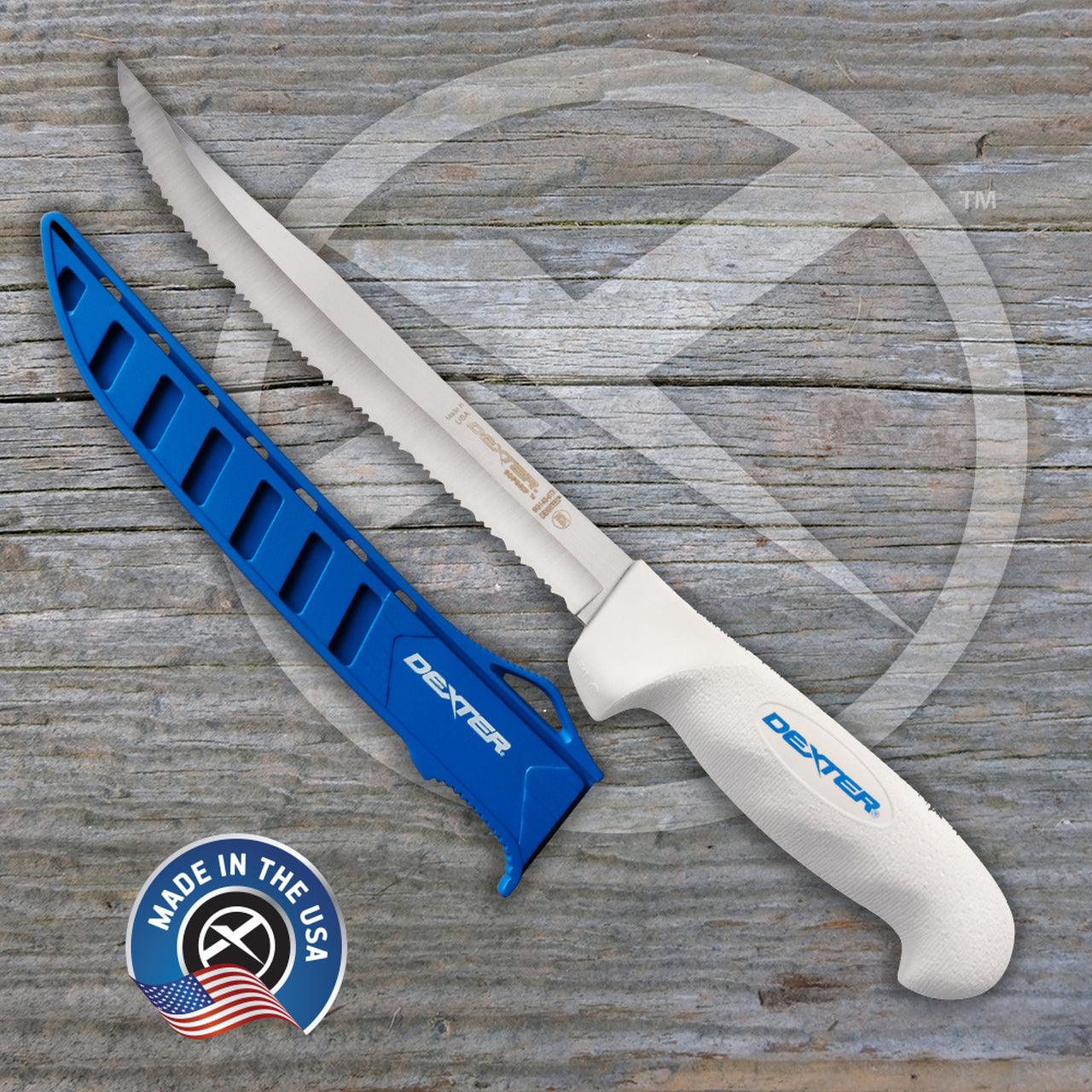 Dexter Russell SG142-8TEEG 8" Sofgrip Tiger Edge Scalloped Knives with Edge Guards - Image 2