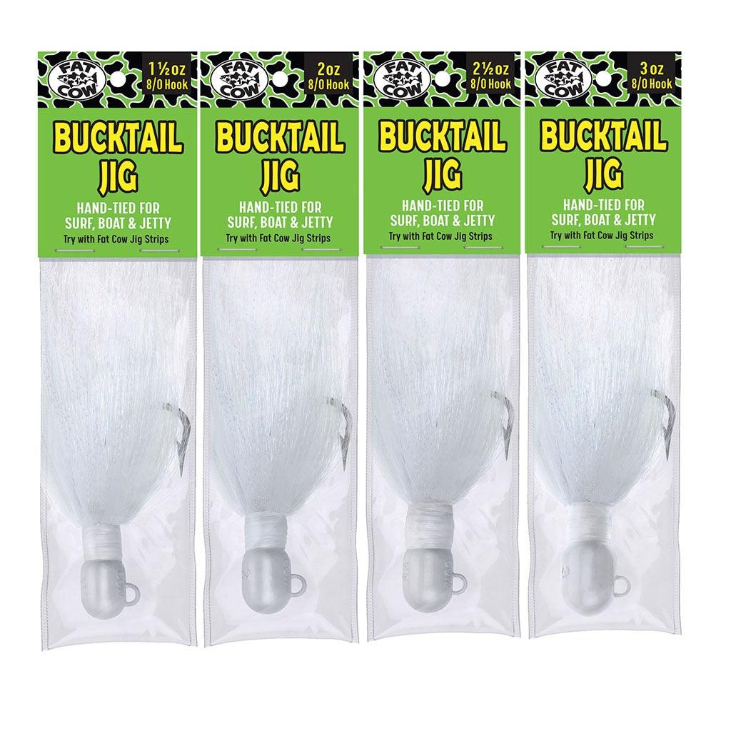 Fat Cow Premium Bucktail Jigs Pearl White