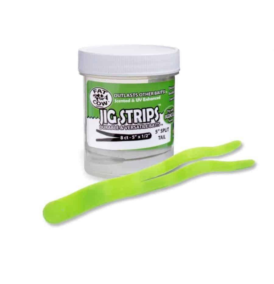 Fat Cow Scented Jig Strips Split Tail 5" - Image 5