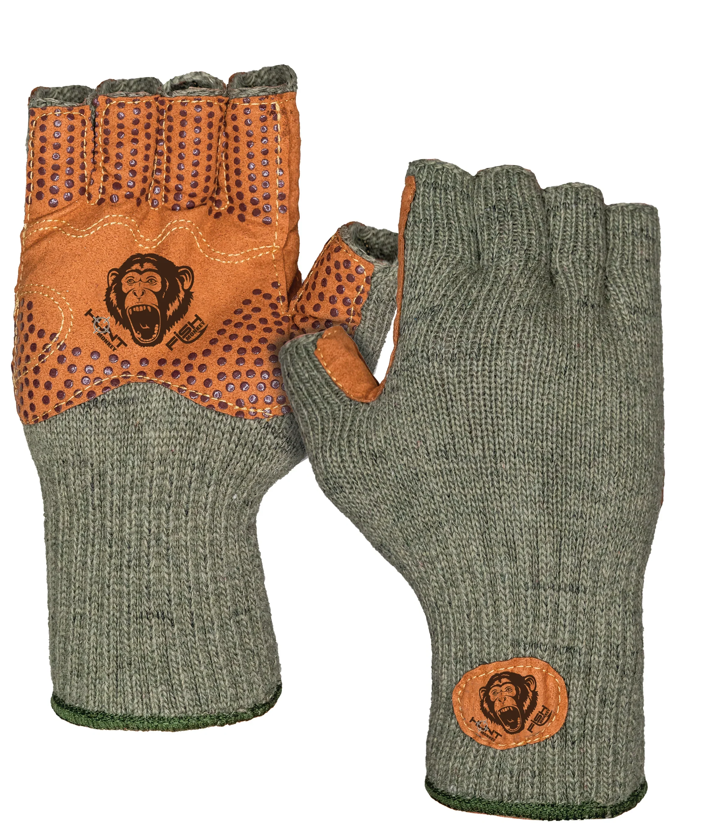 Fish Monkey Wooly Wool Half Finger Gloves - Image 2