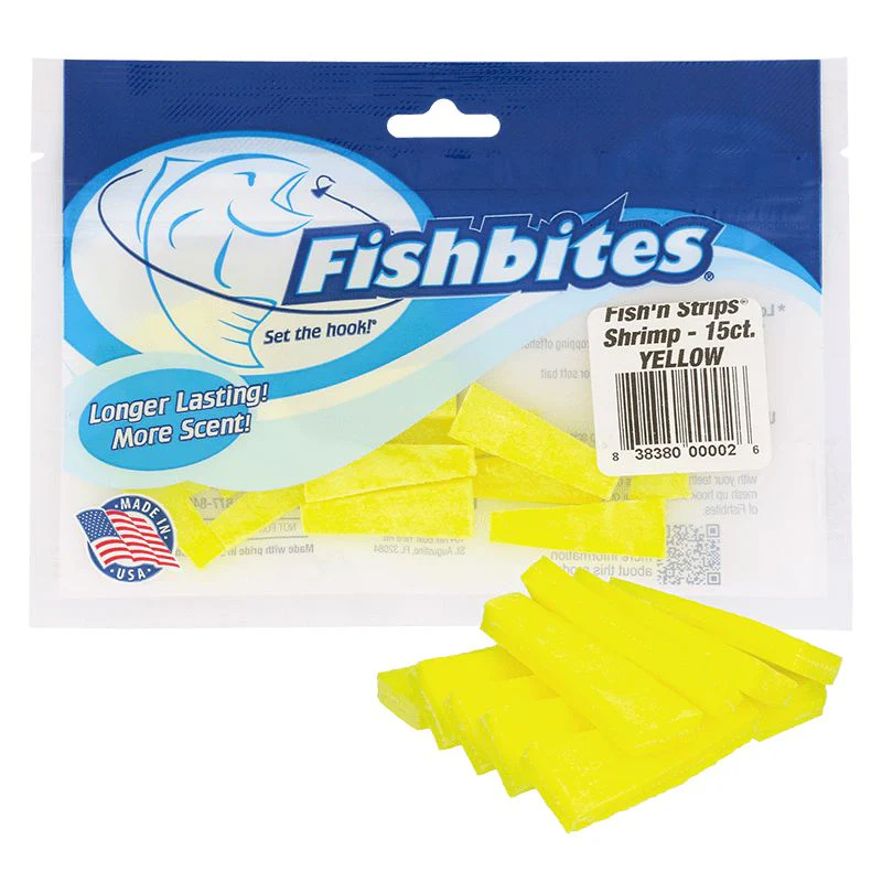 Fishbites Longer Lasting Fish'n Strips Shrimp Scented Soft Baits