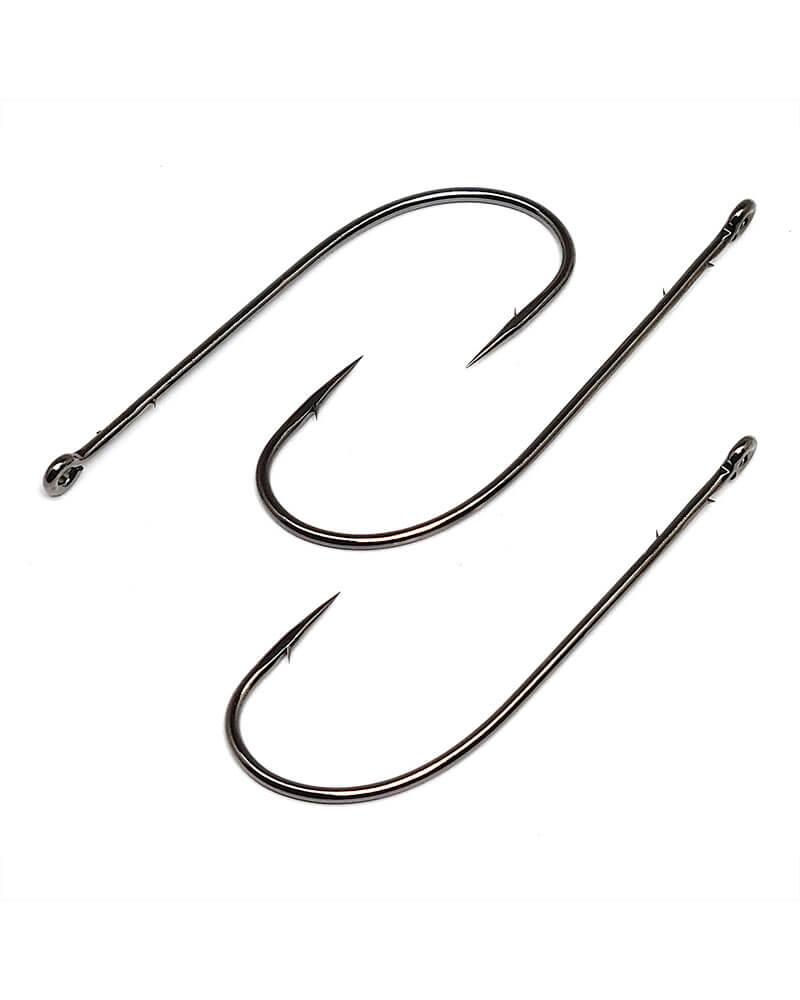Gamakatsu Worm Straight Shank O'Shaughnessy Bend Hooks NS Black - Image 3