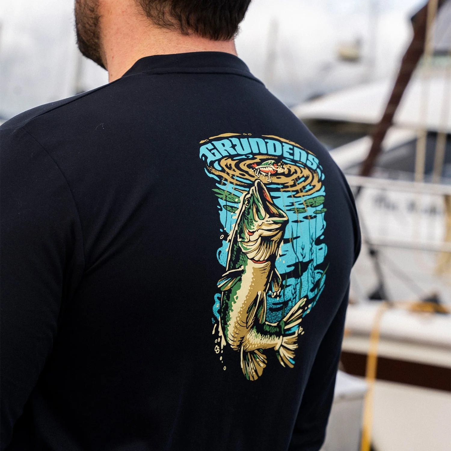Grundens Bass Popper LS Tech Tee - Image 3