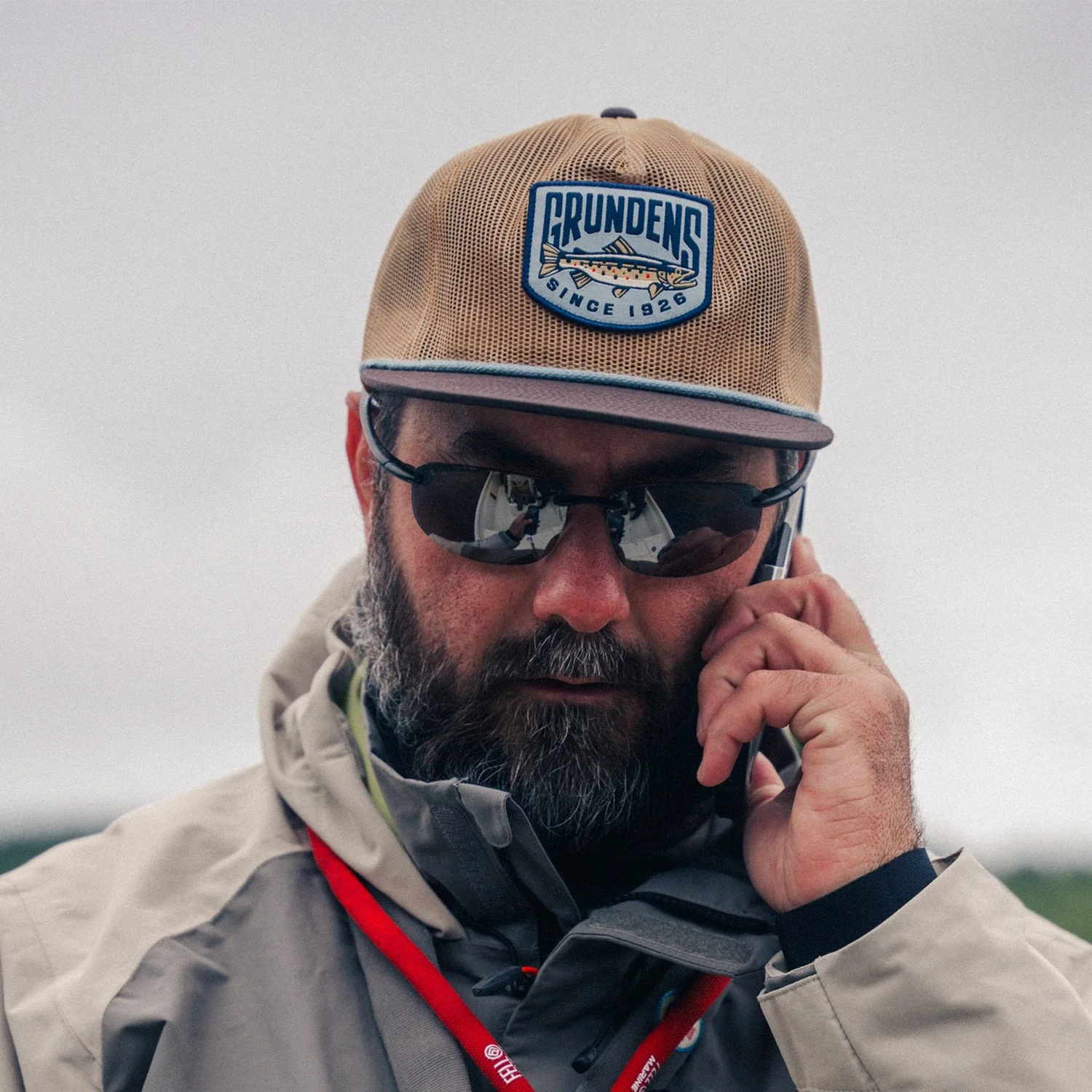 Grundens Trout Patch Mesh Trucker Hat - Image 3