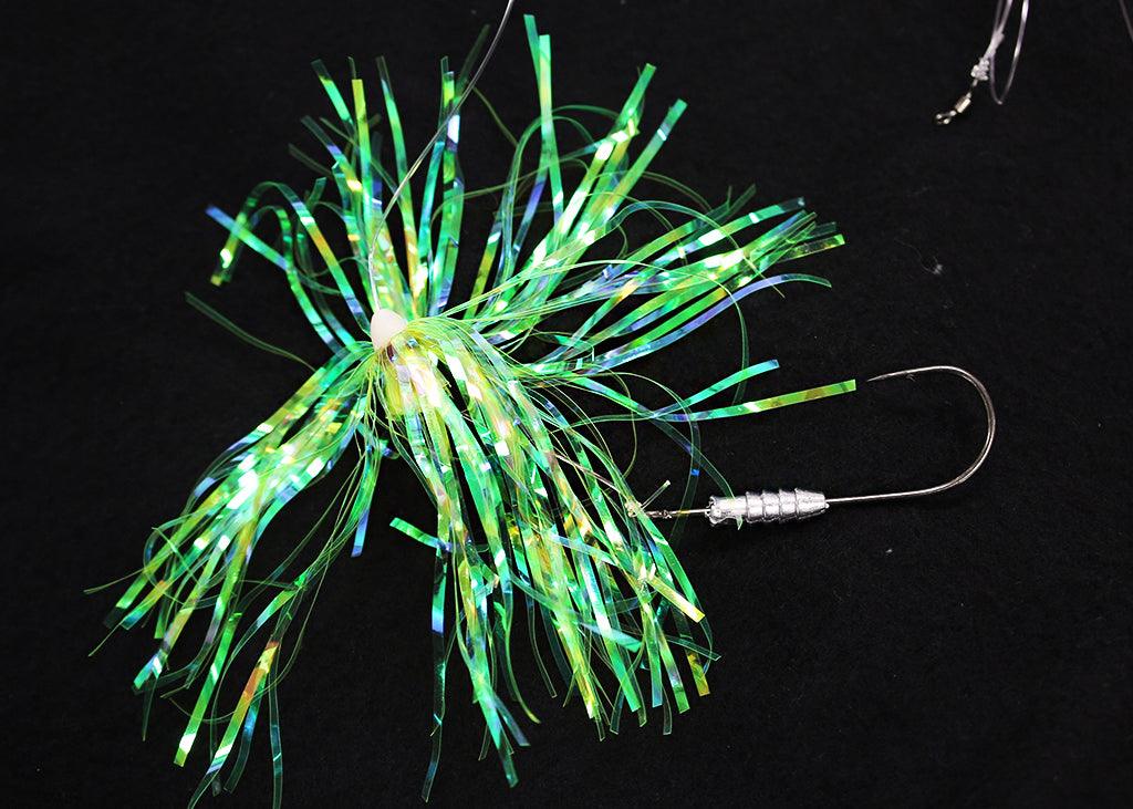 Jigging World Hi-Lo Flasher Rigs with Weighted Grub Holder Hooks - Image 3