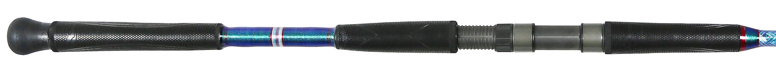Jigging World MK2 7'6" Custom Spinning Rod - Blue/Red - Image 3