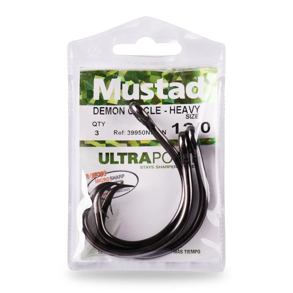 Mustad Demon Perfect Circle In-Line 3X Hooks Black Knickel - Image 3