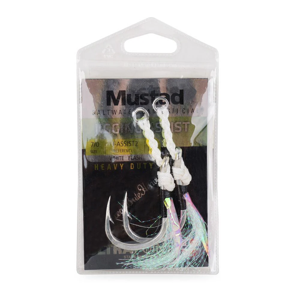 Mustad J-Assist2 Heavy Duty Jigging Assist Rig with White Flash - Image 2