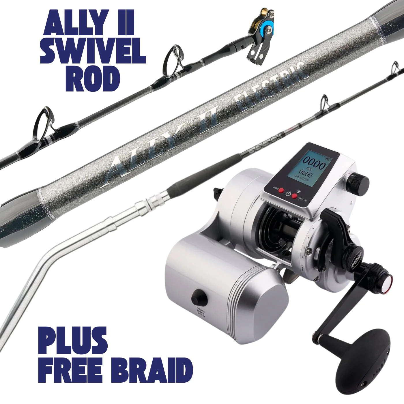Penn Fathom 30 Electric Kit + Ally II Conventional Rod Combos - Image 3