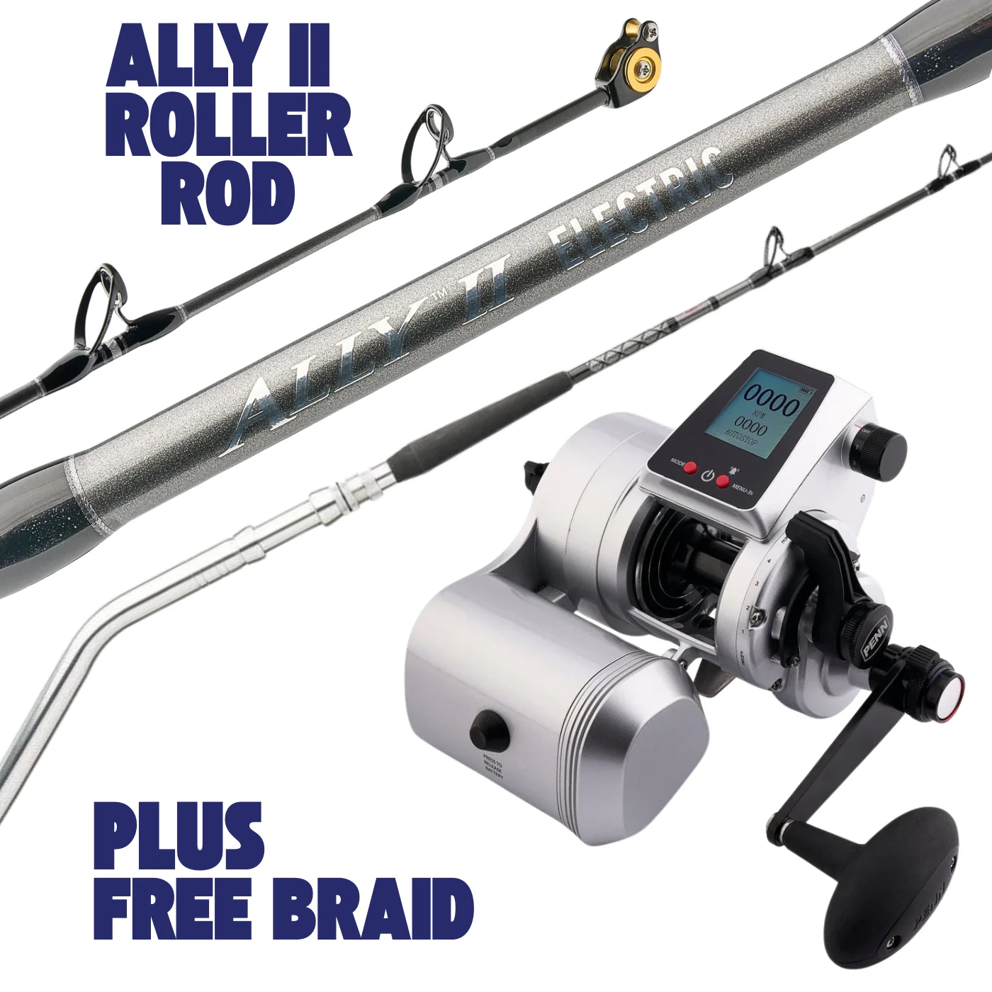 Penn Fathom 30 Electric Kit + Ally II Conventional Rod Combos
