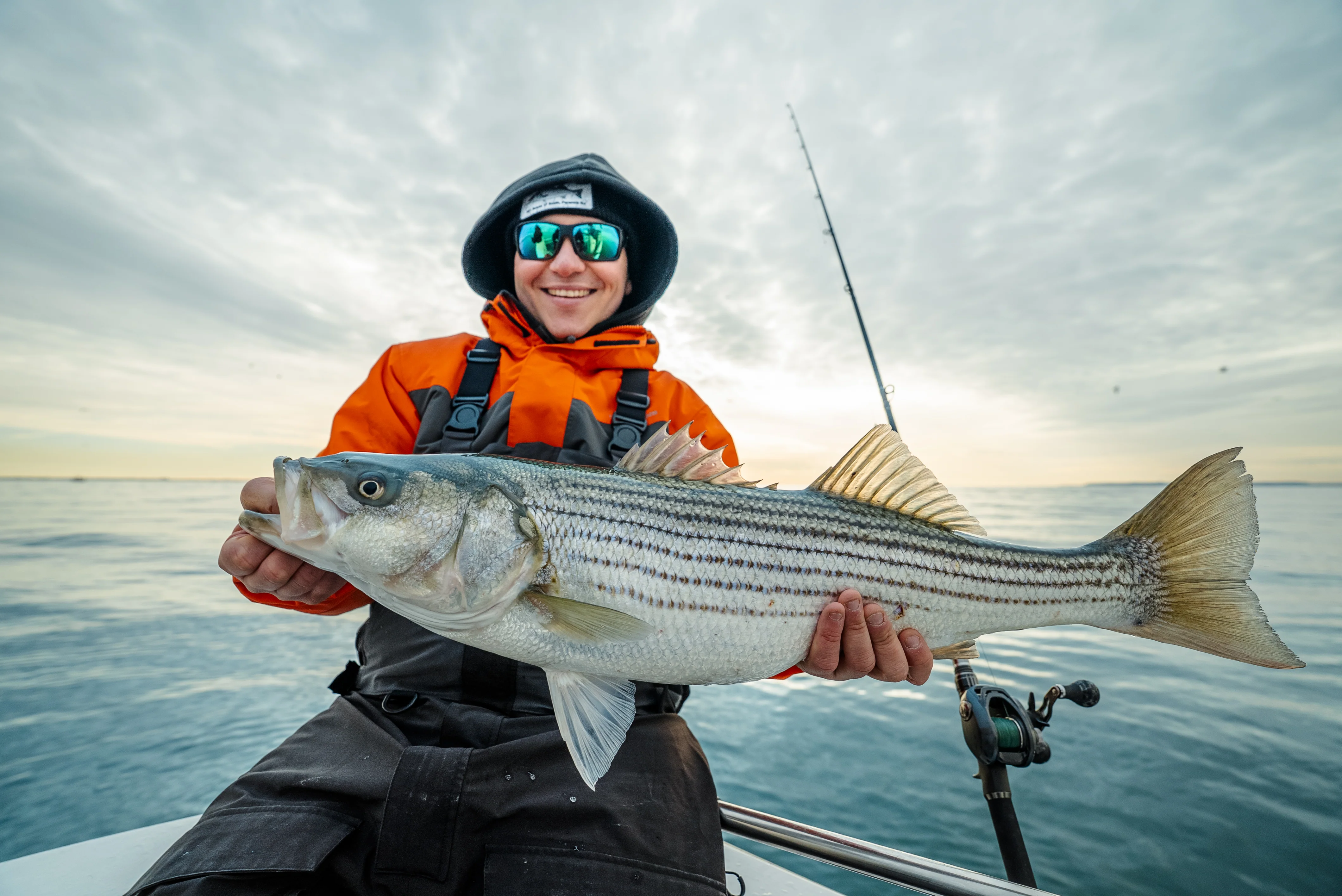 Tackle World Waffle Beanie Striped Bass - Image 4
