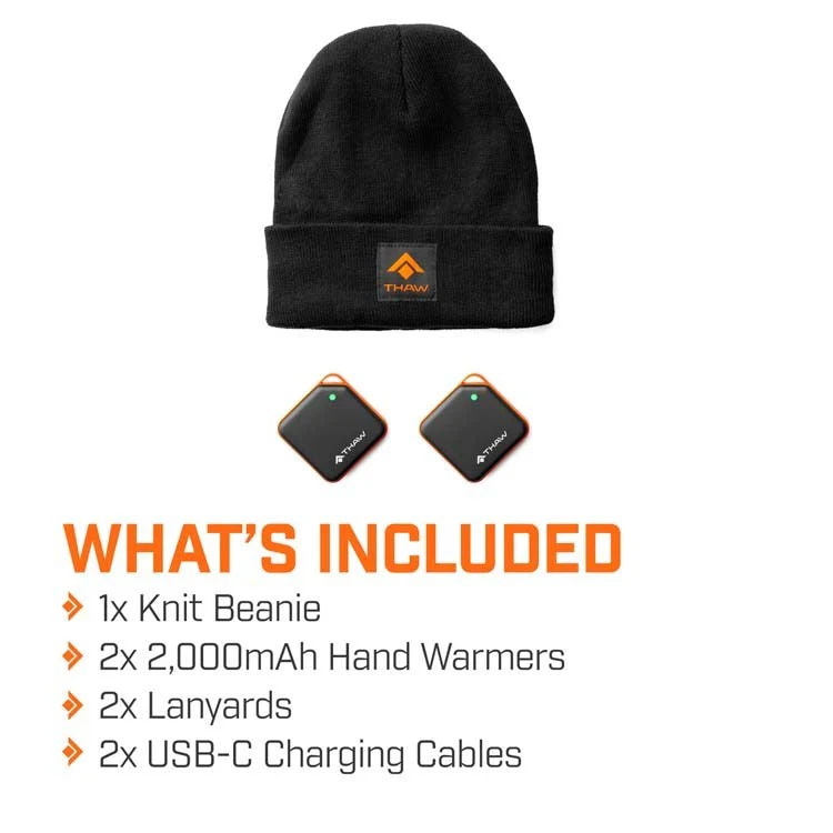 Thaw 2K Rechargeable Hand Warmers and Knit Beanie - Image 3