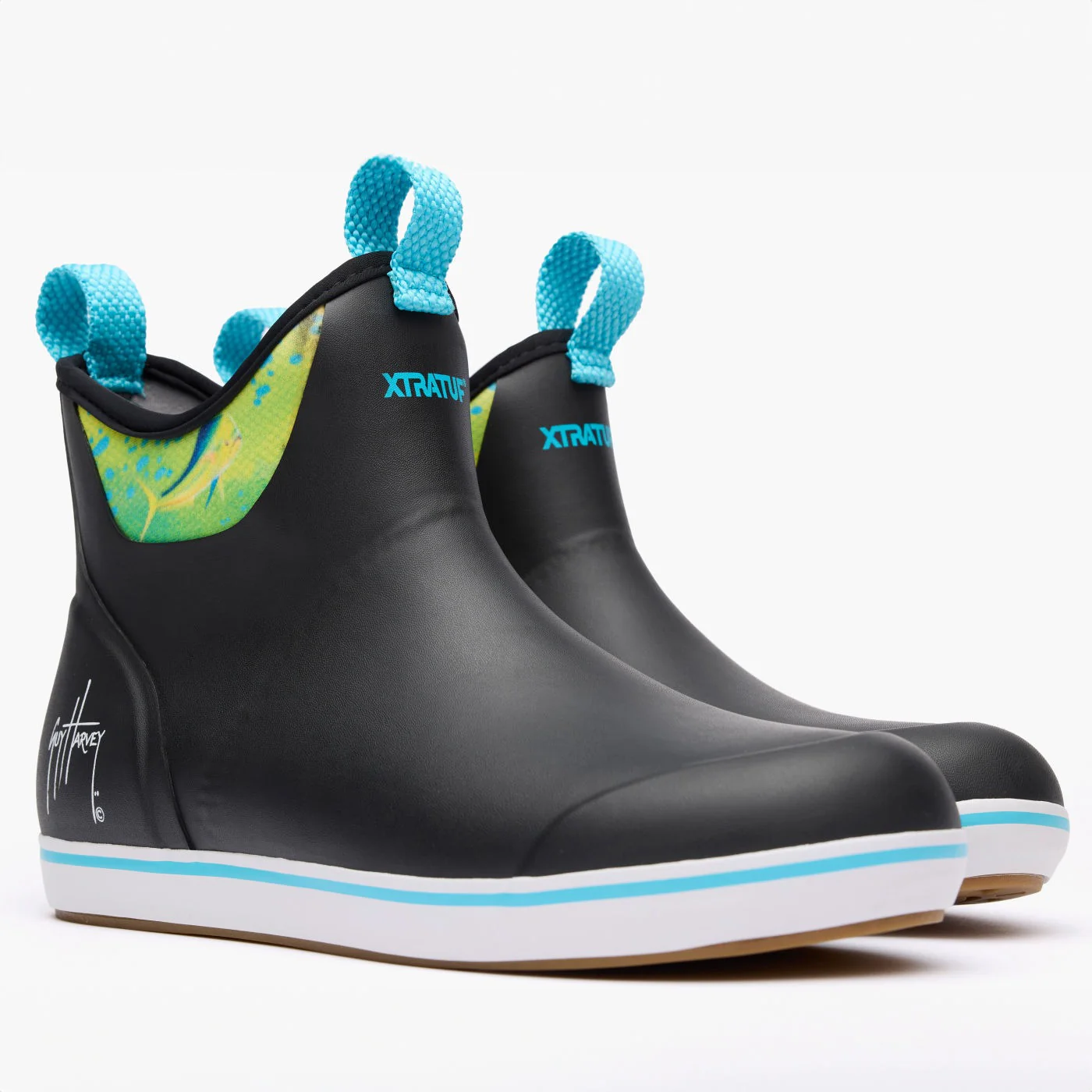 Xtratuf Men's 6" Ankle Deck Boots Guy Harvey Black Mahi - Image 4